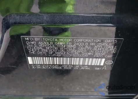 2015 Lexus Is 250 z USA, uszkodzony, nr VIN JTHBF1D22F5073339